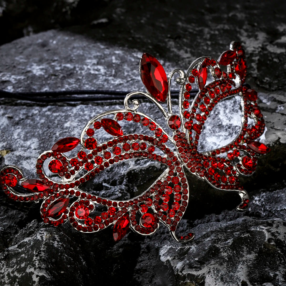 Halbgesichtsmaske Schmetterling Strass - Maskerade, Halloween & Party