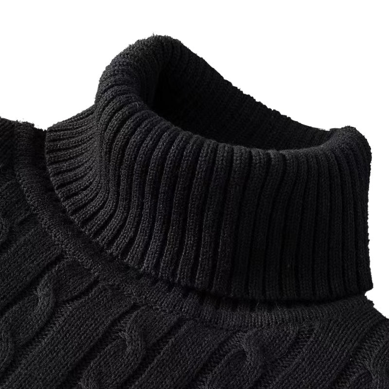 Pull Col Roulé Homme Casual Tricoté Laine Chaud Confortable Jumper Rollneck Hiver Tendance Élégant – Sweater Col Montant Premium Doux | Mode Homme Hiver Premium