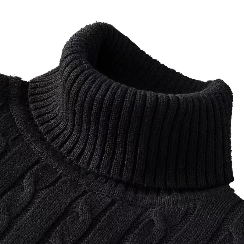 Pull Col Roulé Homme Casual Tricoté Laine Chaud Confortable Jumper Rollneck Hiver Tendance Élégant – Sweater Col Montant Premium Doux | Mode Homme Hiver Premium