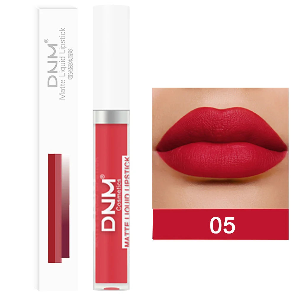 Gloss Velvet Mat DNM 18 Couleurs – Waterproof Longue Tenue | Lip Tint Nude, Rouge & Violet