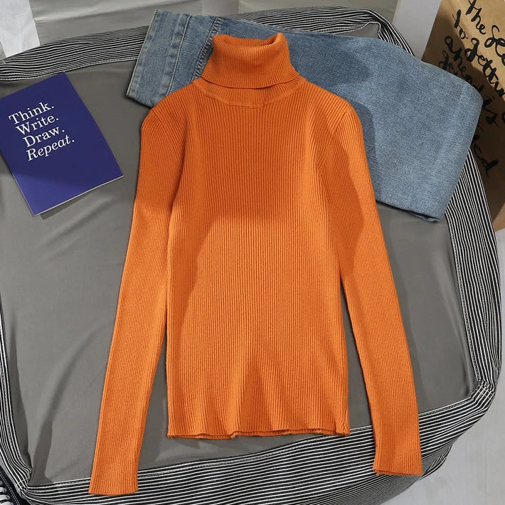 Pull Col Roulé Cachemire Ultra-Doux Femme - Tricot Basique Chic Automne Hiver | Heliar