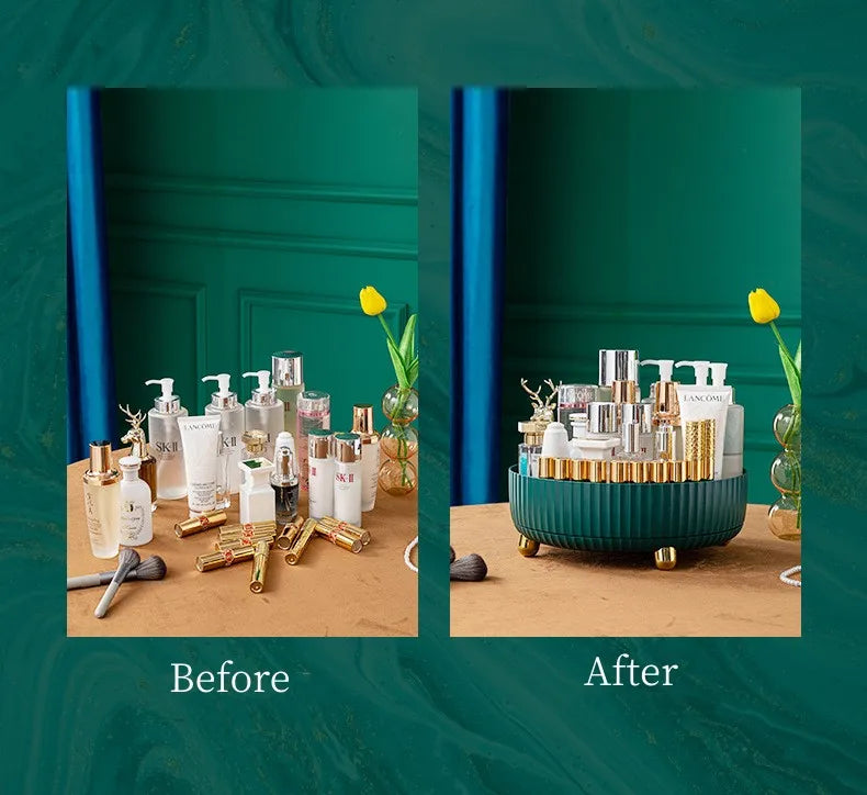 Organisateur 360° Rotatif Maquillage – Parfum Rouge à Lèvres Skincare Cosmétiques Cuisine