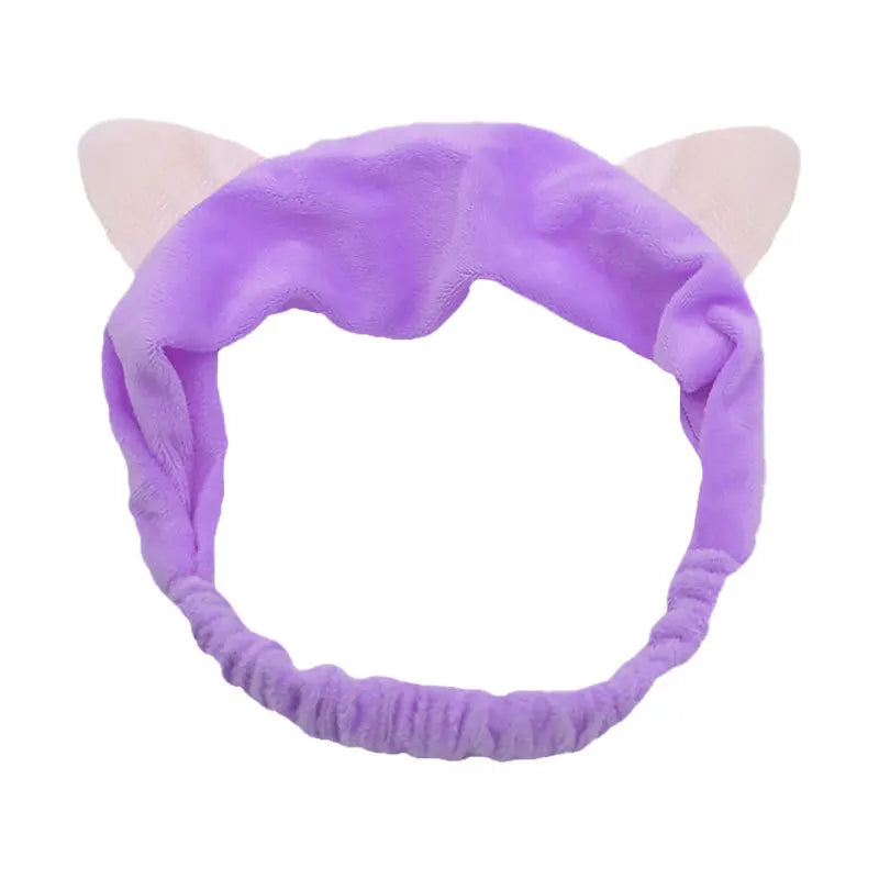 Bandeau Maquillage Oreilles de Lapin Coral Fleece – Élastique Doux | Soin Visage & Coiffure Fille