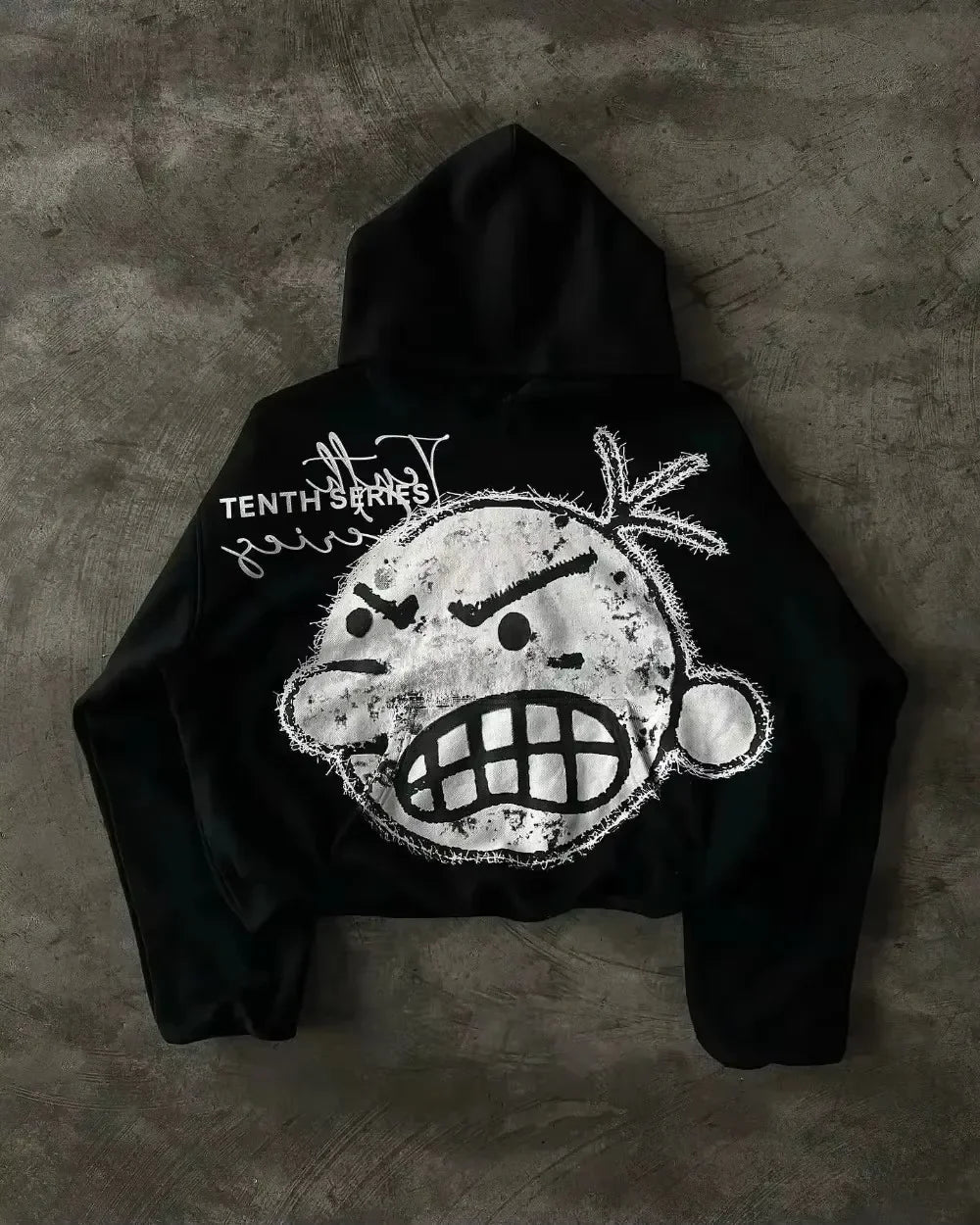 Sweat À Capuche Femme Y2K Retro Zip Harajuku Slim Sexy – Broderie Tête de Mort Gothique | Automne