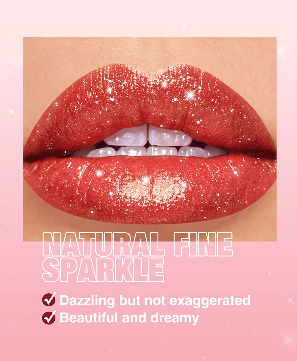 Rouge à Lèvres Métallique Nacré 7 Couleurs – Waterproof Longue Tenue | Diamant Brillant