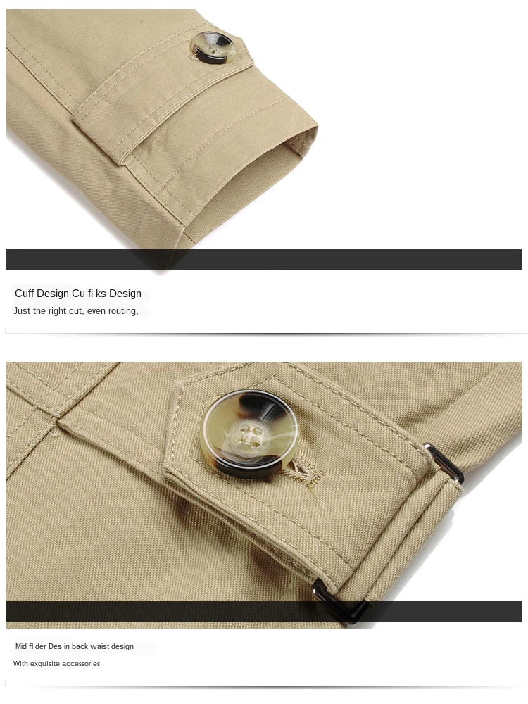 Trench Coat Homme Casual Business Coupe-Vent Simple Boutonnage Grande Taille Élégant Intemporel | Trench Premium