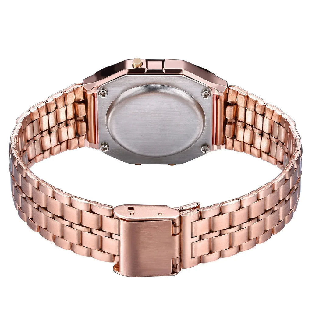 Montre Unisexe Digital LED Or Sport 2025 – Bracelet Électronique Étanche Homme Femme