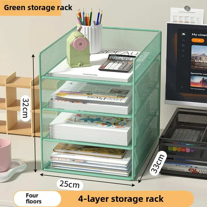 Rack Courrier 4 Niveaux Trieur Papier – Organisateur Bureau Dossiers Lettres Empilable