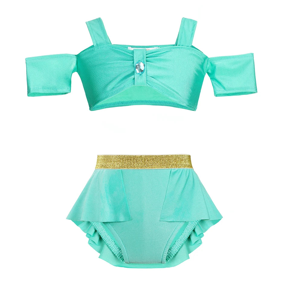 Maillot de Bain Fille Princesse Sirené – Costume Plage Piscine Été Enfant Anna Elsa Raiponce Mirabel