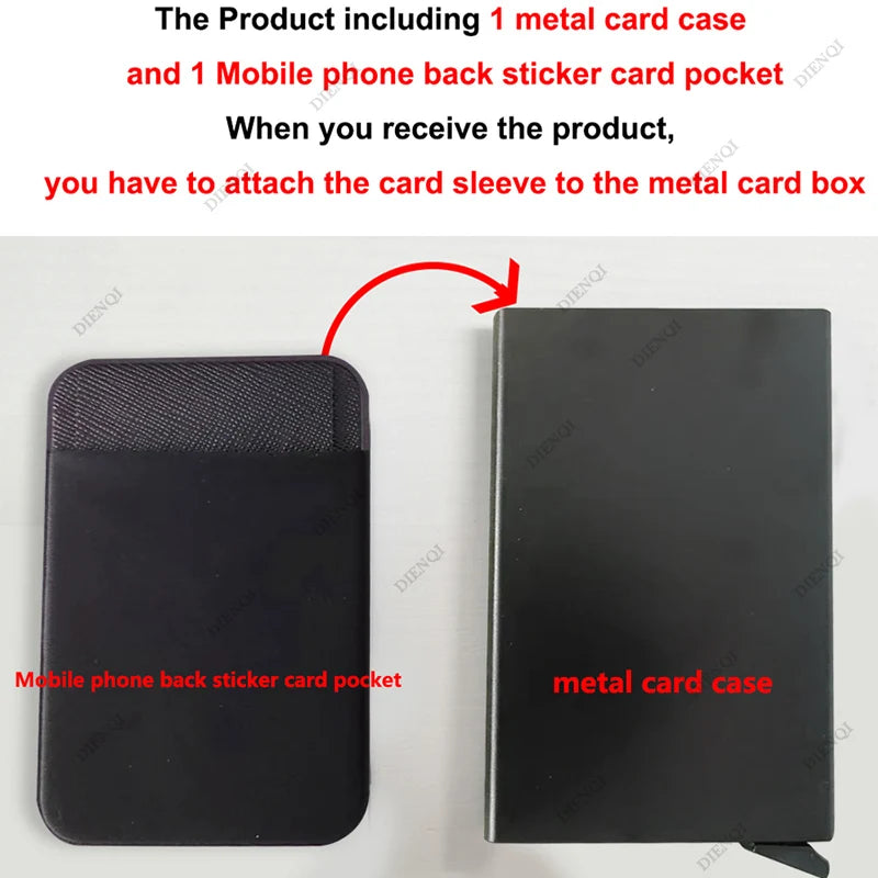 Portefeuille Homme RFID Slim Minimaliste – Porte-Cartes Métal Pop-Up Anti-Piratage