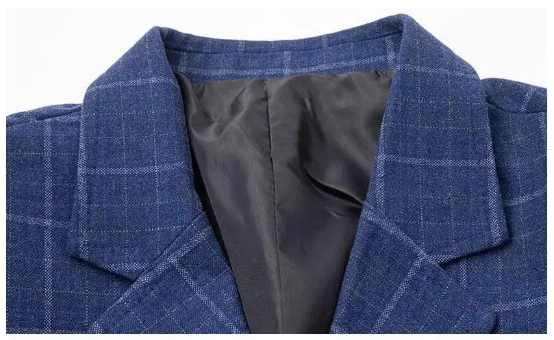 Herren Karo Blazer Slim Fit 4XL – Business Casual Jacke Frühling Herbst Premium Qualität