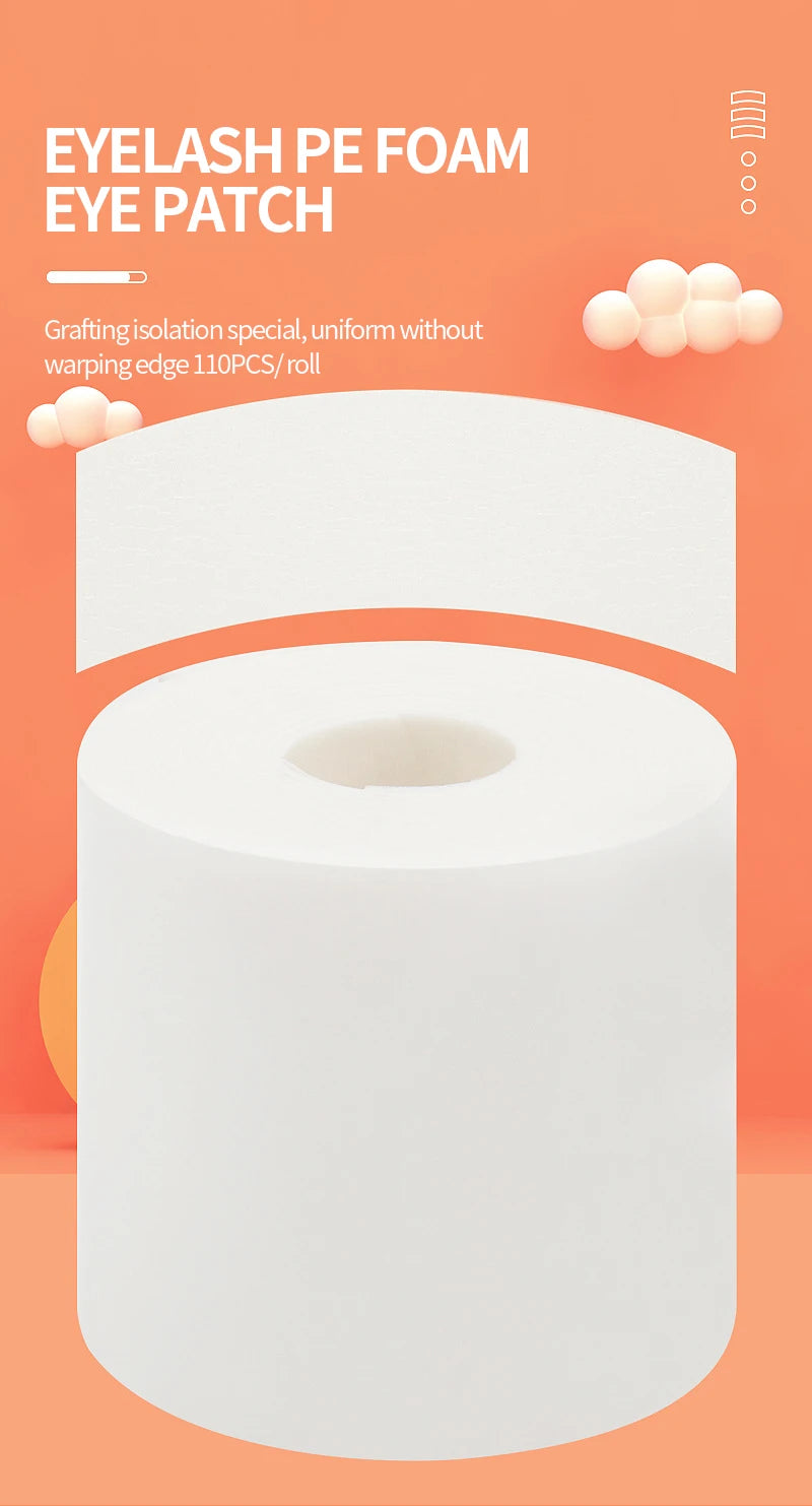 Bandelettes Mousse Sous Cils – Rouleau 110 Pcs | Accessoires Extension & Lift