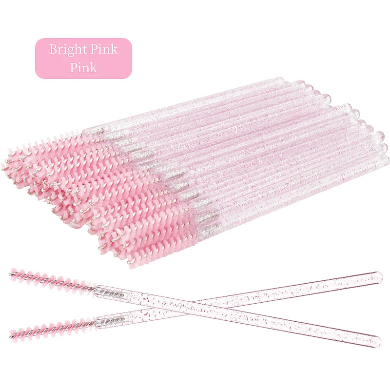 Brosses Crystal Cils & Sourcils Jetables – Lot 50 Pcs | Peigne Mascara & Extension