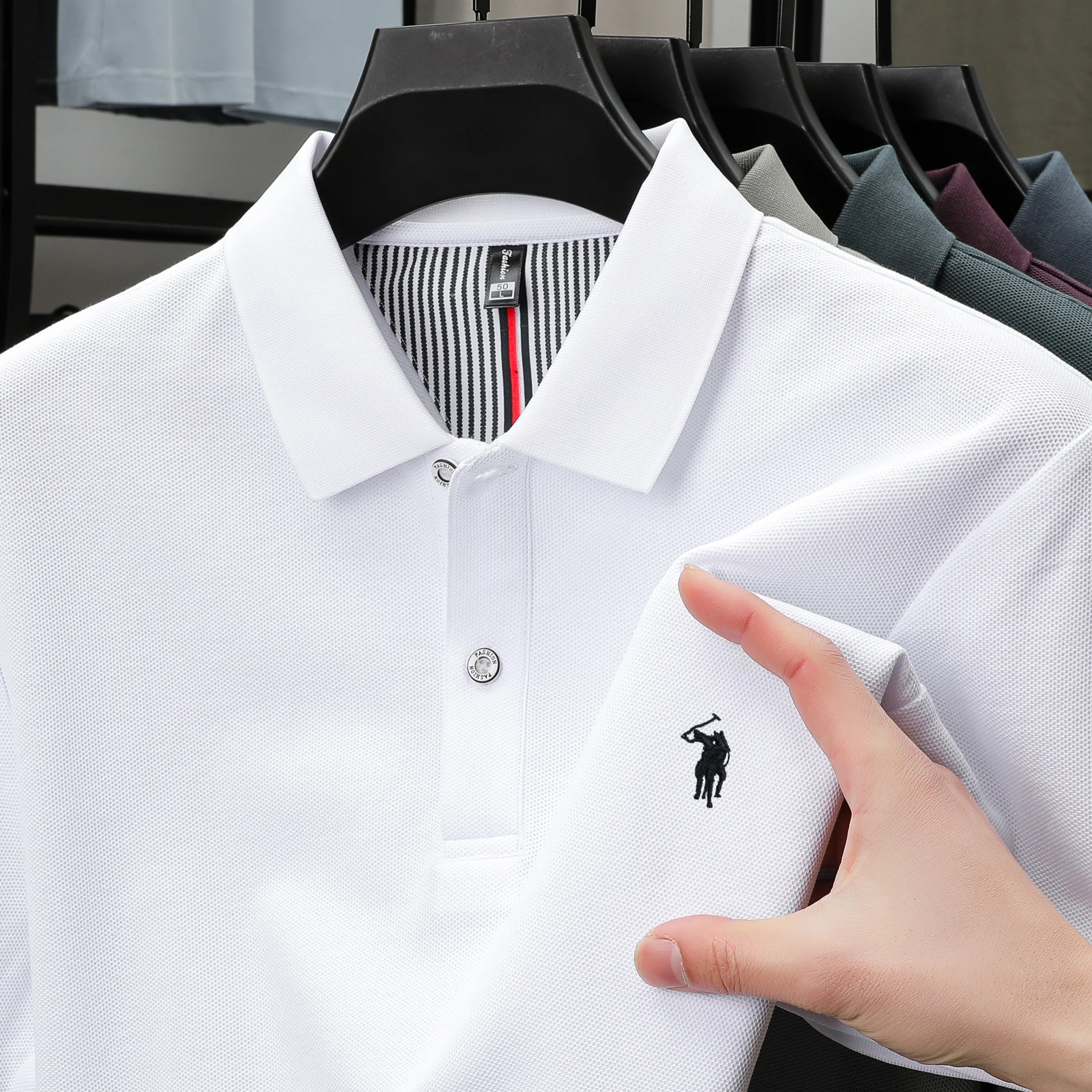 Polo Golf Coton 100% Brodé Homme – Qualité Premium Designer Personnalisé Été