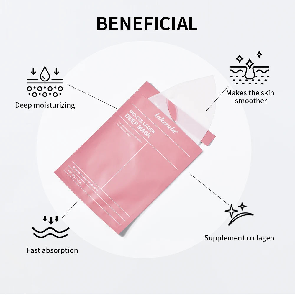 Masque Visage Bio-Collagène Nuit – Hydratation Profonde, Rétrécissement des Pores & Éclat | Soin Overnight Repulpant