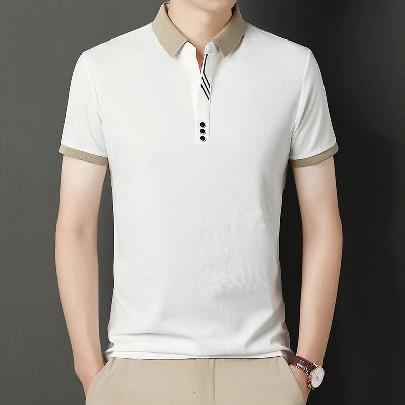 Polo Homme Couleur Unie Manches Courtes Été – Top Casual Fashion Confortable Business & Loisirs | Mode Homme