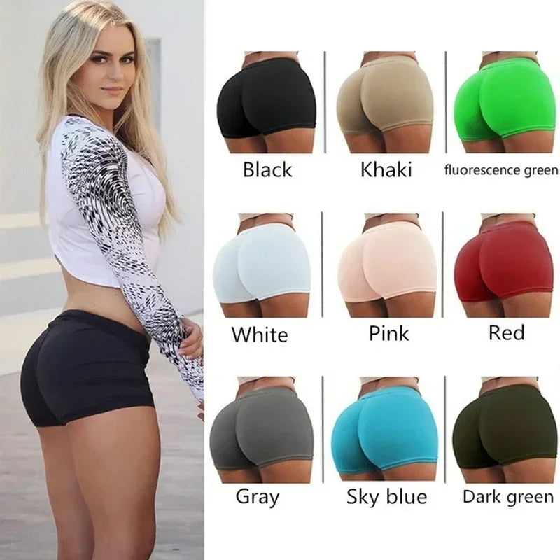Damen-Kurze Sporthose Elastische Hohe Taille Slim Skinny Fitness Casual Übergröße Einfarbig Weiß Schwarz – Shaping-Shorts Sommer | Mode