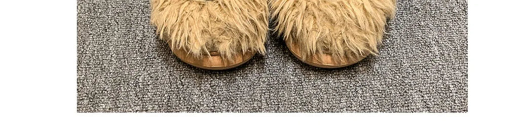 Chaussons Chien Cartoon Plush Hiver Femme – Coton Chaud Non-Slip Intérieur Maison