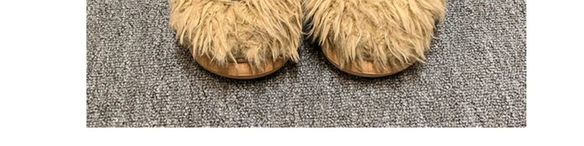 Chaussons Chien Cartoon Plush Hiver Femme – Coton Chaud Non-Slip Intérieur Maison
