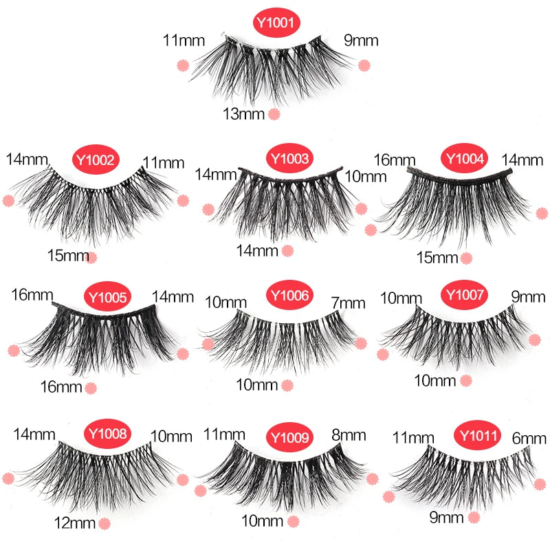 Faux Cils Mink 3D YSDO – Lot 3/5/10 Paires | Maquillage Dramatique Naturel