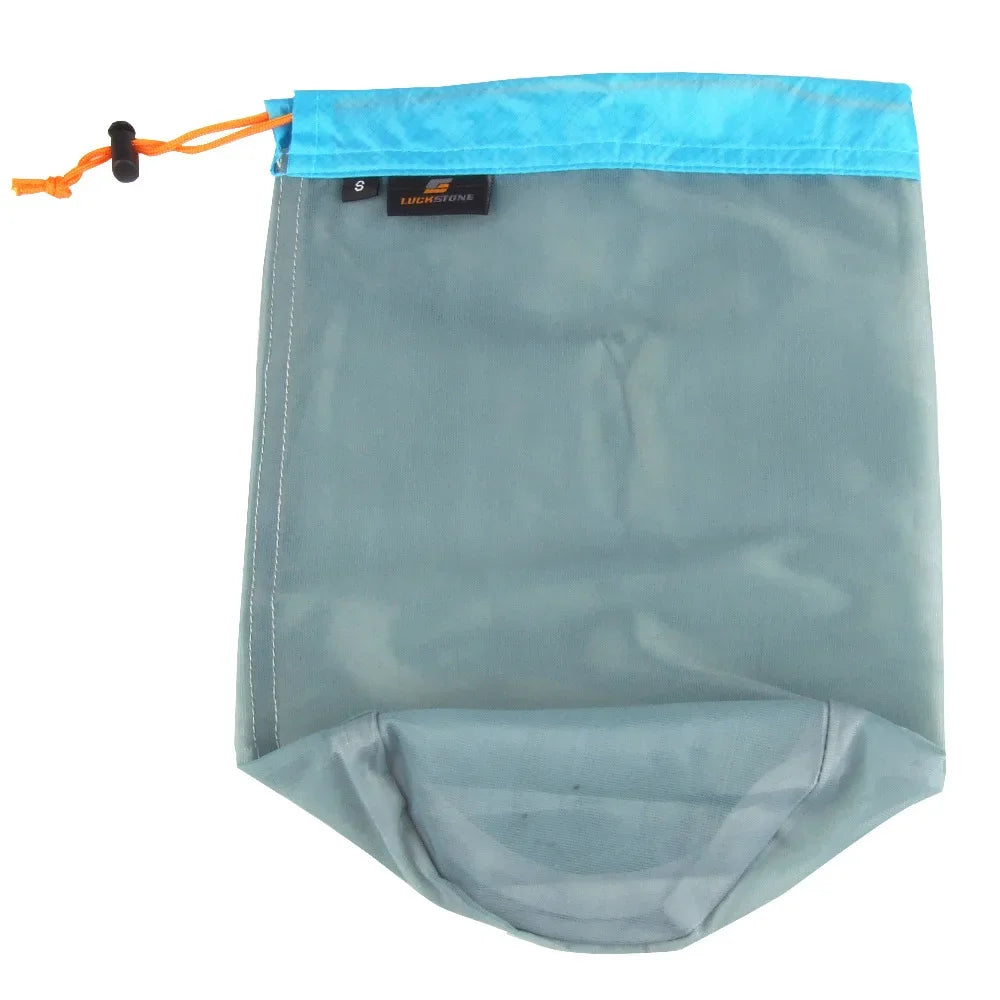 Sac Filet Nylon Ultraléger Cordon – Rangement Sac de Couchage Voyage Randonnée Camping Outdoor S/M/L/XL/XXL