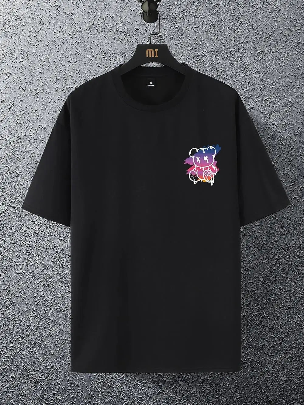 T-Shirt Homme New York Art Cartoon Bear Coucher de Soleil Coton Loose Oversize Été Streetwear Graphic Fashion Tendance Confortable – T-Shirt Graphic Art Premium Oversize New York | Mode Homme Streetwear Graphic Art Premium