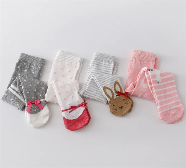Collants Bébé Fille Coton Tricoté Imprimé – Bas Nourrisson Toddler Casual Printemps 0-12 Mois