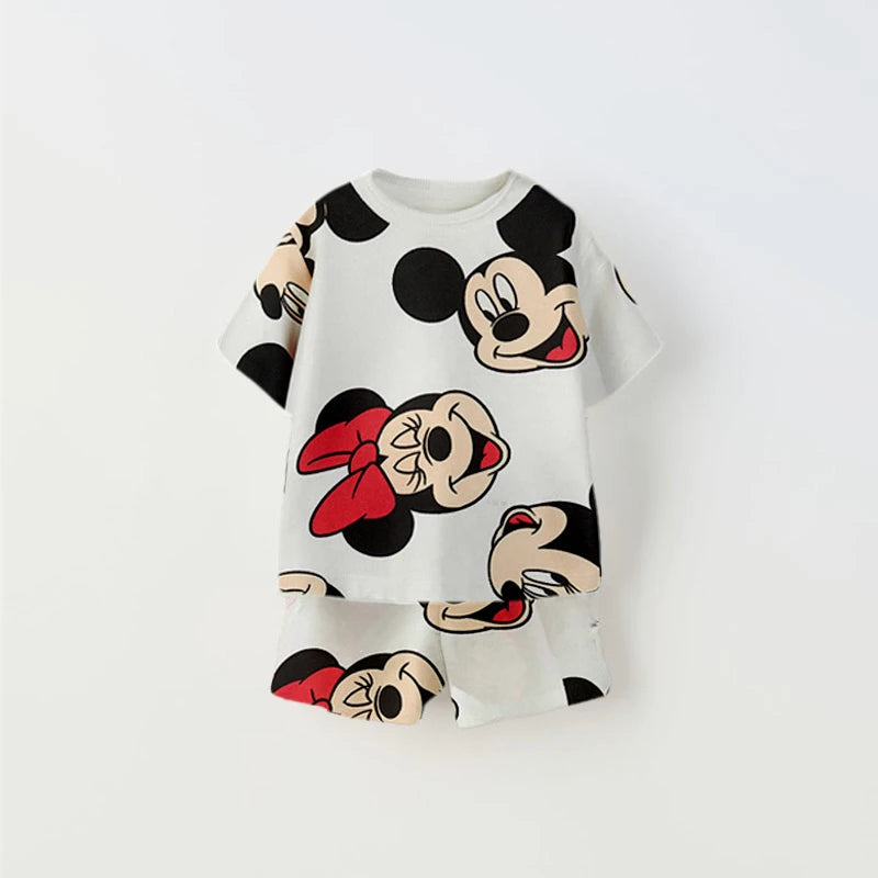 Ensemble 2 Pièces Enfant T-Shirt + Short Imprimé Donald Duck – Tenue Cartoon Unisexe Manches Courtes