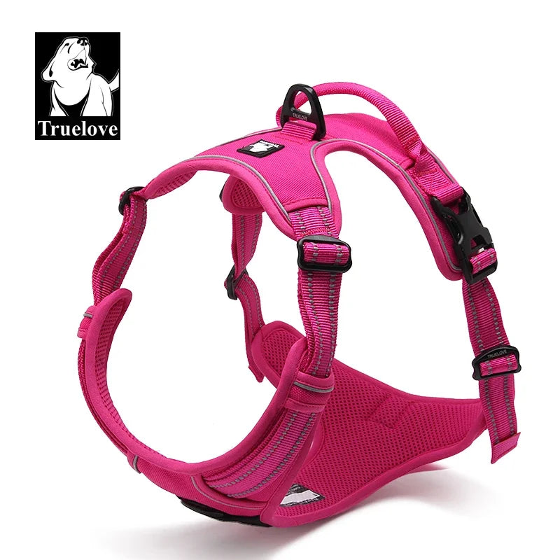 Truelove Harnais Chien Réfléchissant Nylon TLH5651 – Rembourré, Ajustable, Toutes Saisons | Sécurité Voiture & Balade