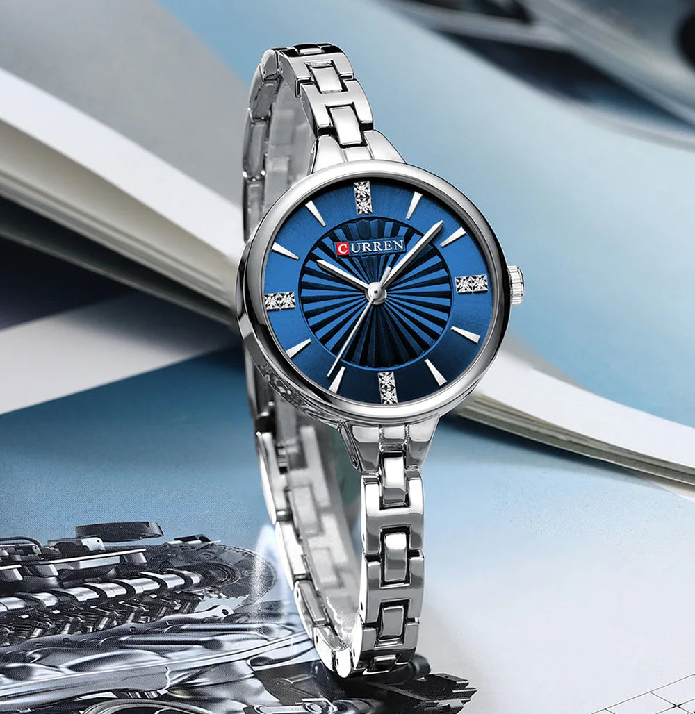 Montre Femme CURREN Luxe Diamond Quartz – Acier Étanche Élégante Dress Diamant