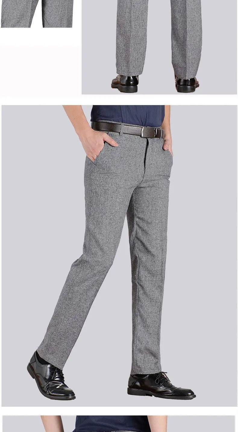 Pantalon de Costume Homme Haute Qualité Taille Haute Classique Business Casual Été Printemps Automne – Pantalon Élégant Professionnel | Mode Homme Premium