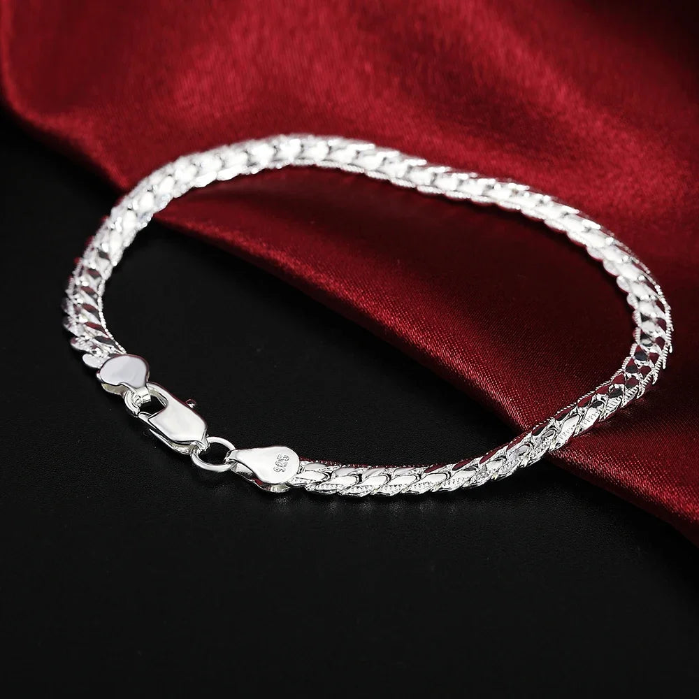 Bracelet Chaîne Torsadée Corde Argent 925 4MM – Unisexe Homme & Femme | Bijou Argent Mode & Élégance Intemporelle | Cadeau Premium