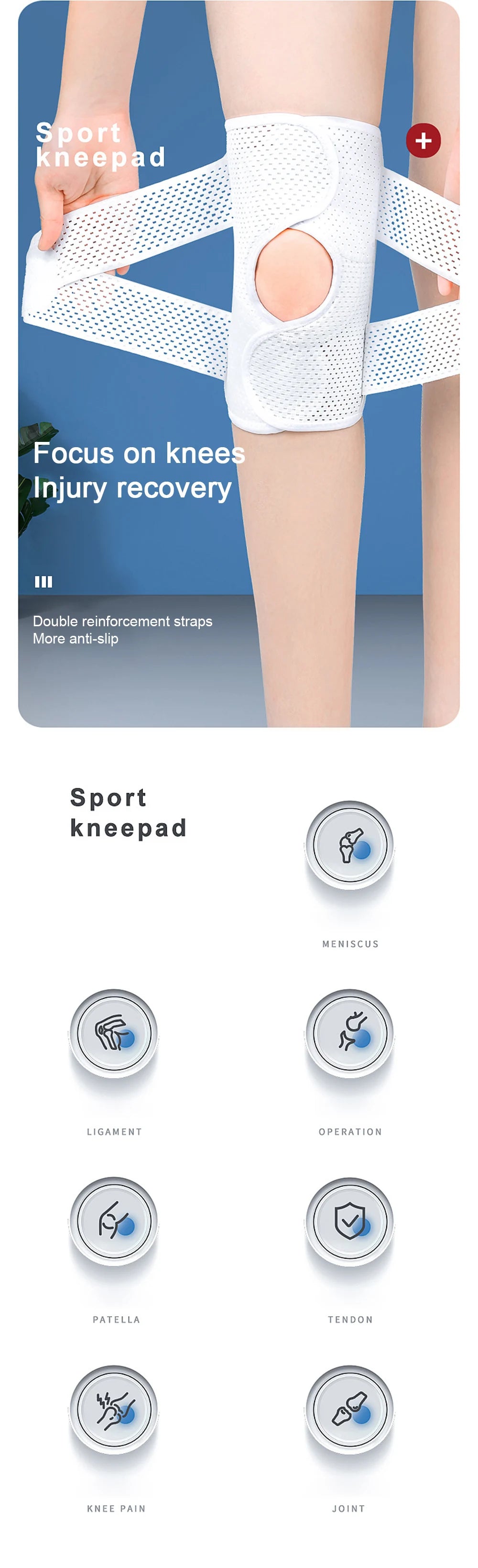 Genouillère Sport Élastique Compressive Unisexe – Maintien Articulations, Arthrite & Protection Genou | Fitness, Volley & Running