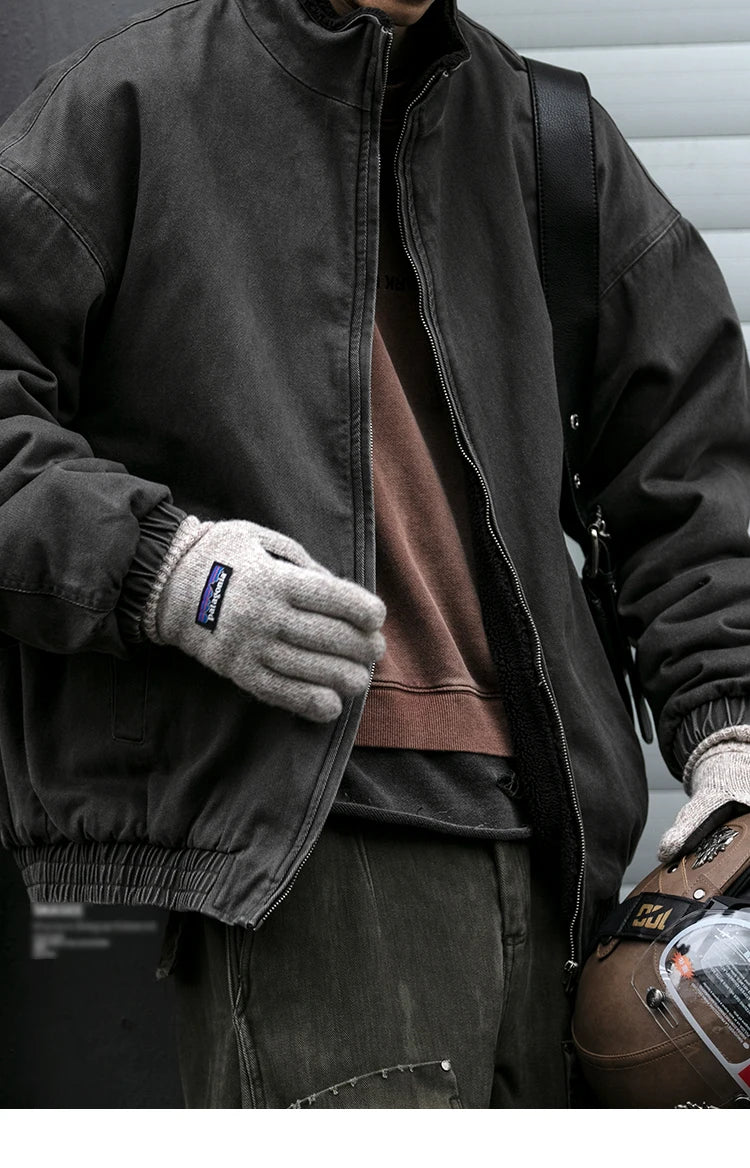 Vintage Japanische Herren Fleecejacke Winter Dick Loose – Koreanischer Streetwear-Paar-Trend Warm | Herren- & Damenmode