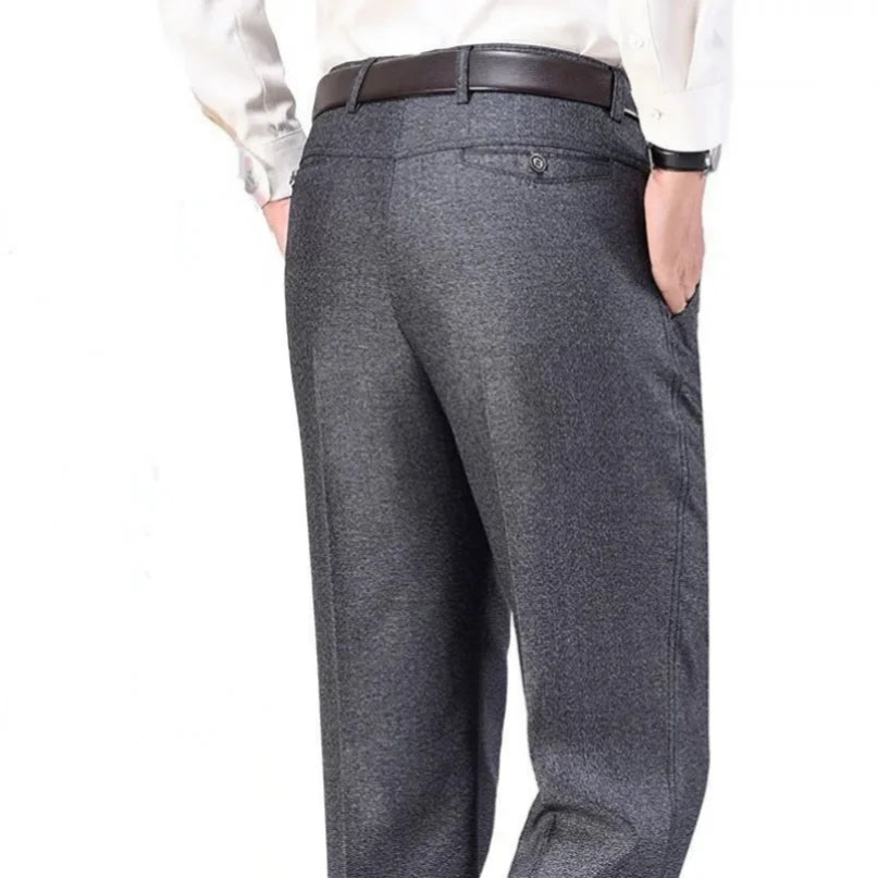 Pantalon de Costume Homme Haute Qualité Taille Haute Classique Business Casual Été Printemps Automne – Pantalon Élégant Professionnel | Mode Homme Premium