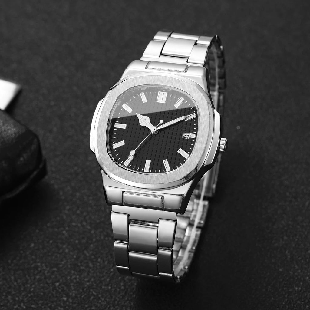 Lot 2 ou 4 Montres Homme Business Quartz Carré Calendrier – Set Fashion Casual Sans Boîte