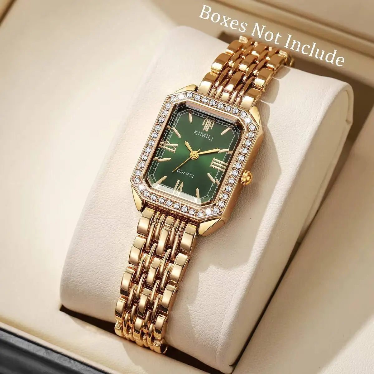 Montre Femme Rectangle Strass Quartz Bracelet Fashion – Élégante Tendance Cadeau