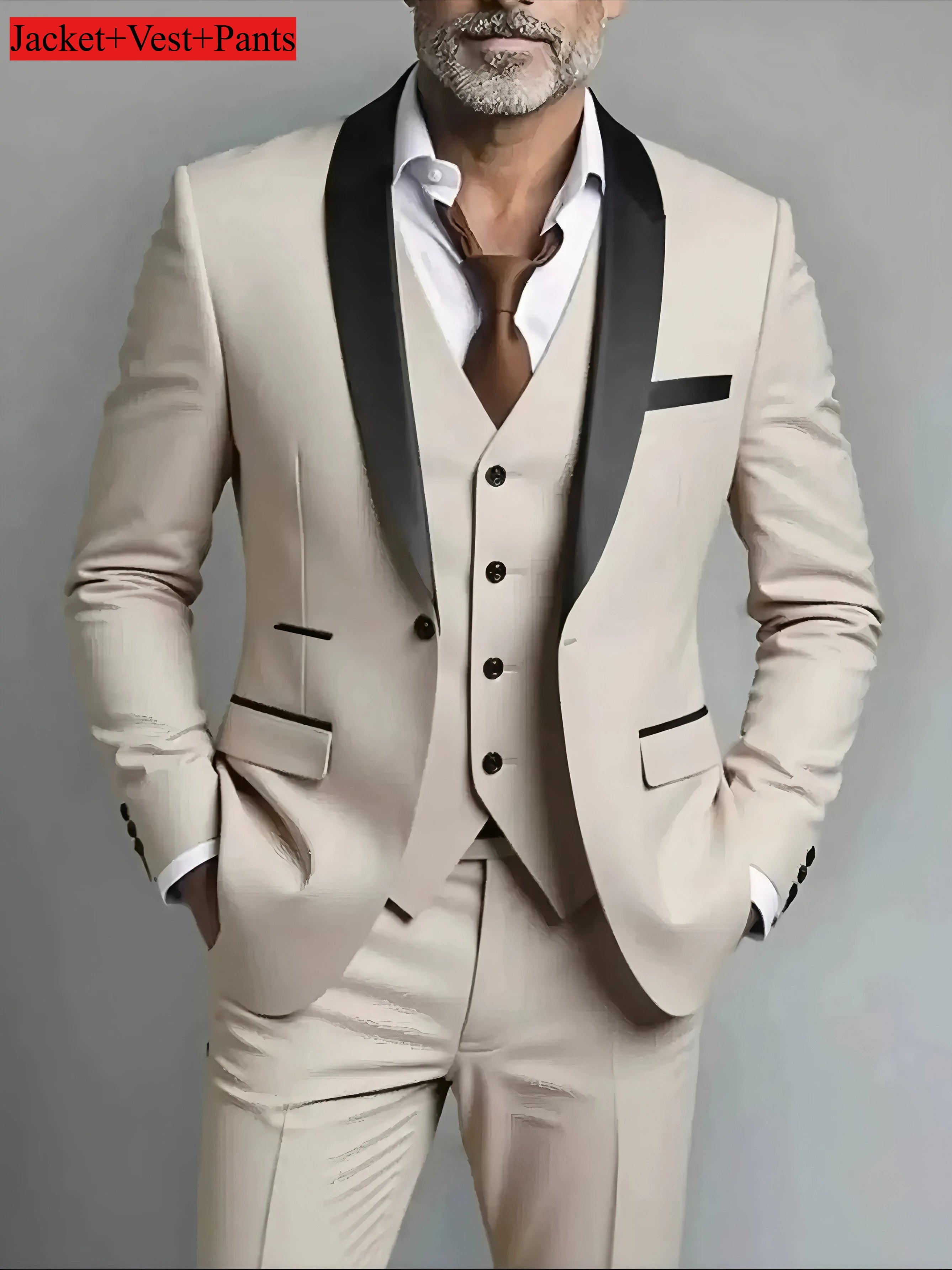 Costume Homme Slim Fit Noir – Ensemble Tuxedo Élégant Mariage & Cérémonie | Mode Homme Premium