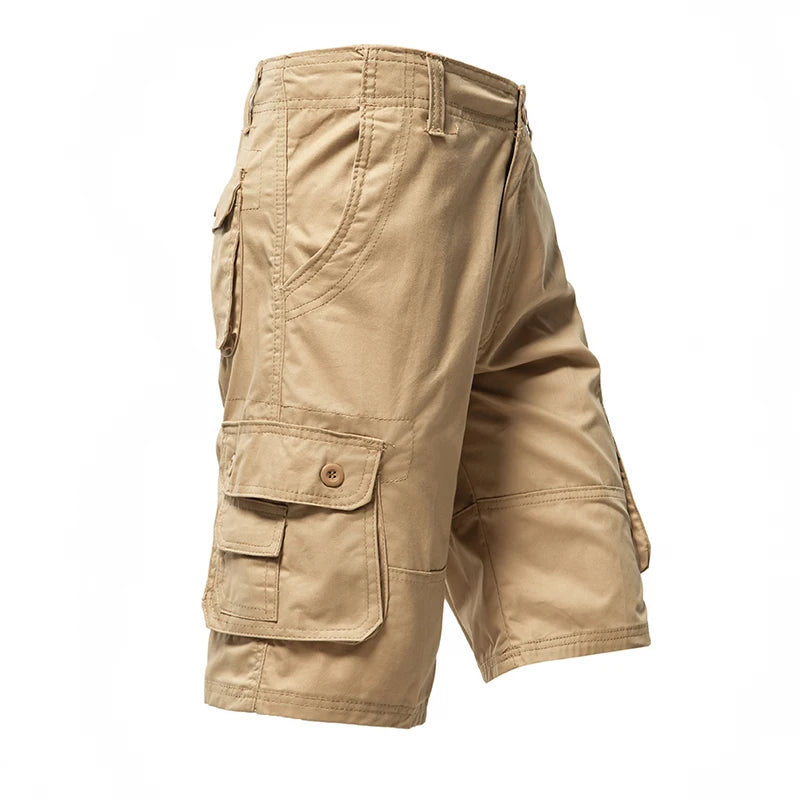 Short Cargo Homme Mi-Genou Multi-Poches Coton Grande Taille Classique Été Kaki Vert Armée Confortable Polyvalent Tendance Intemporel – Short Cargo Premium Multi-Poches Coton Grande Taille Été | Mode Homme Cargo Outdoor Premium