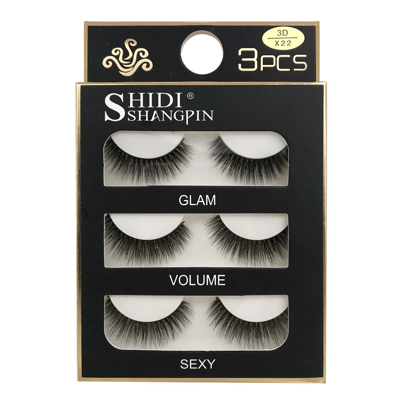 Lot 3 Paires Faux Cils 3D Vison SHIDISHANGPIN – 27 Styles Fluffy Wispy Épais | Cils Faux Faits Main Maquillage Yeux