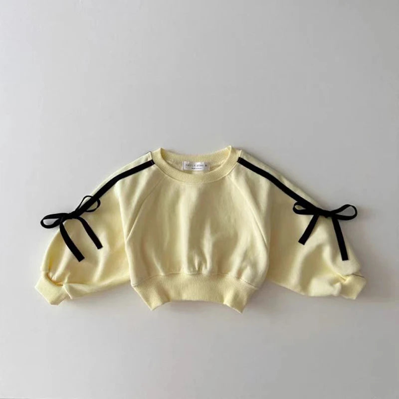 MILANCEL Mädchen-Set Hoodie mit Schleife + Hose 0-5 Jahre – Sportlicher Pullover Herbst 2-teilig