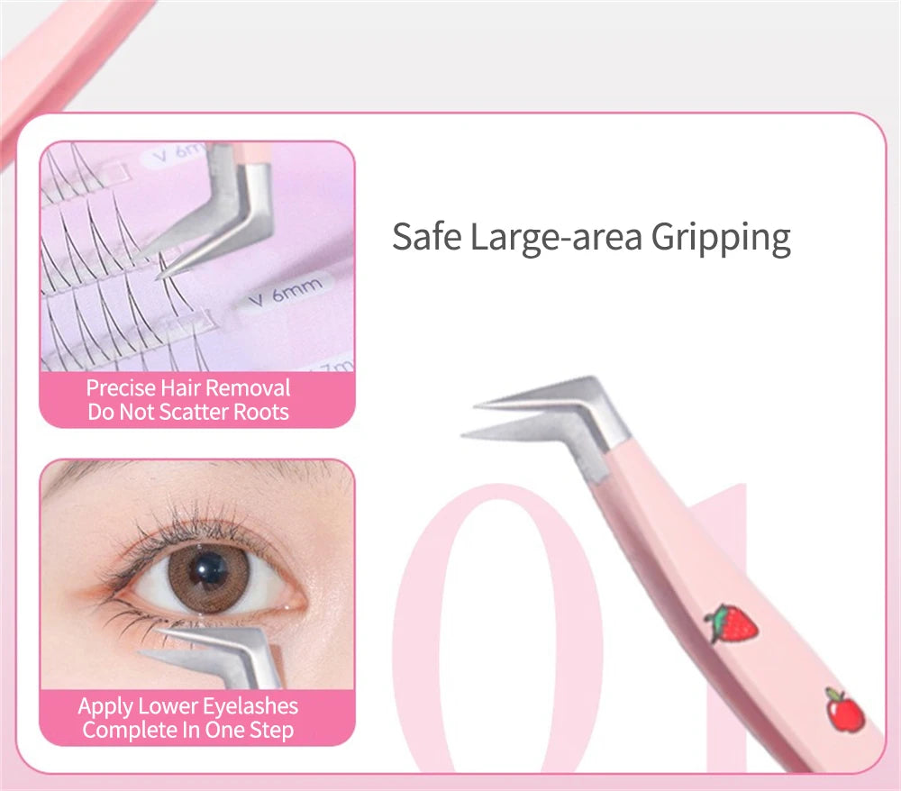 Pinces Extension Cils Inox – Outil Pose Cils & Nail Art | Ramasse-Strass