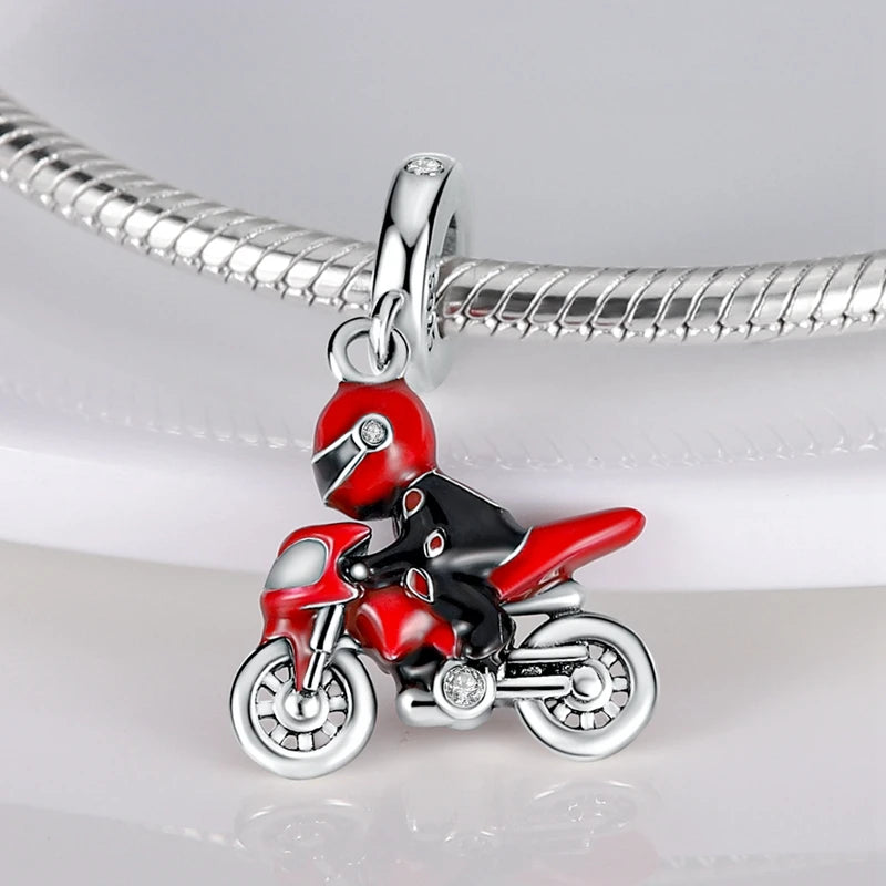 Charm Perle Argent 925 DIY — Avion Tour Appareil Photo Bracelet Collier Femme