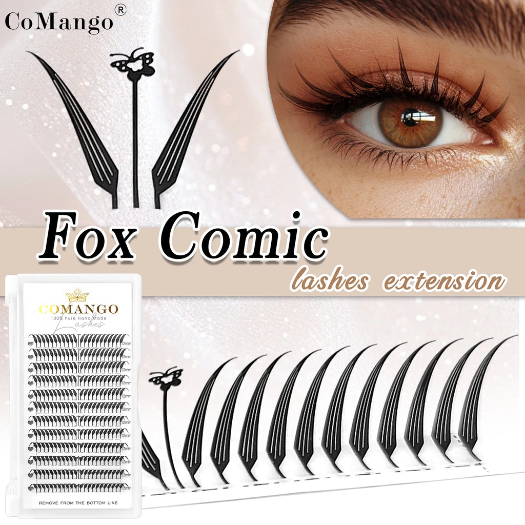 Extensions Cils CoMango Fox Anime Spire – Fans Pré-faits Volume Naturel | Fournisseur Maquillage