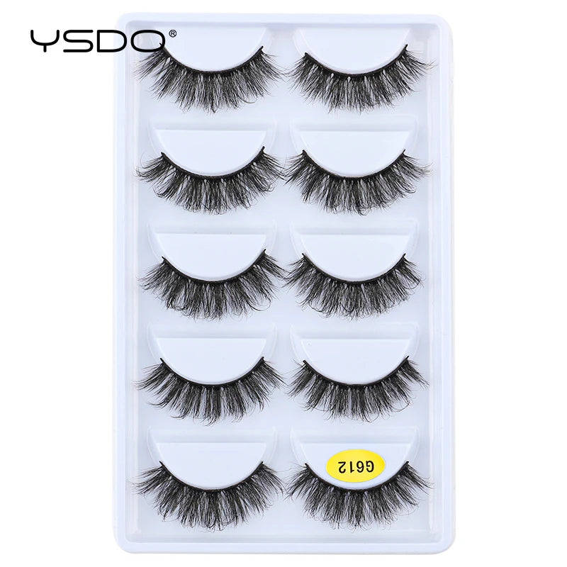 Faux Cils Mink 3D YSDO – Lot 3/5/10 Paires | Maquillage Dramatique Naturel