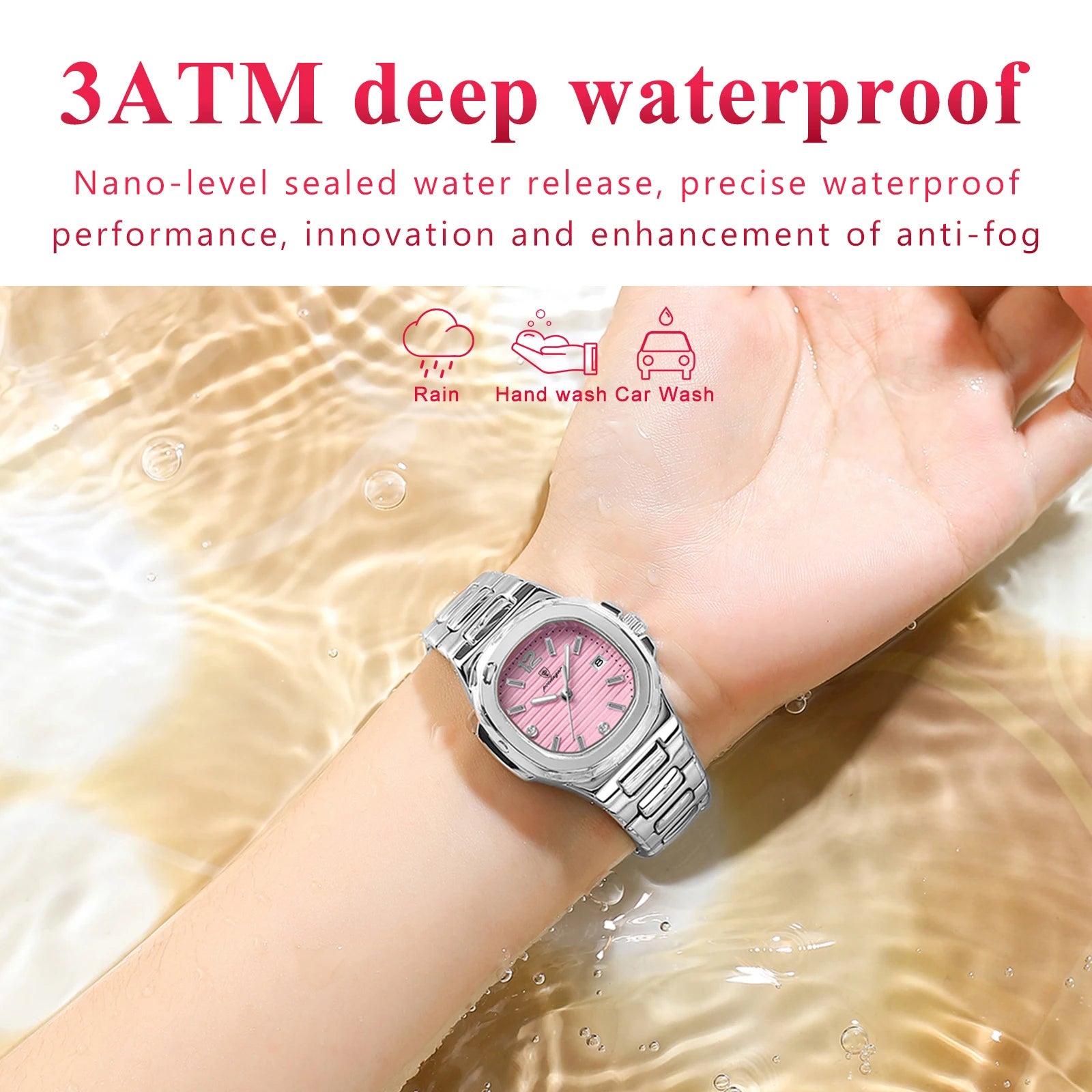 Montre Femme POEDAGAR Carrée Fashion Quartz – Lumineuse Étanche Date Luxe Haute Qualité