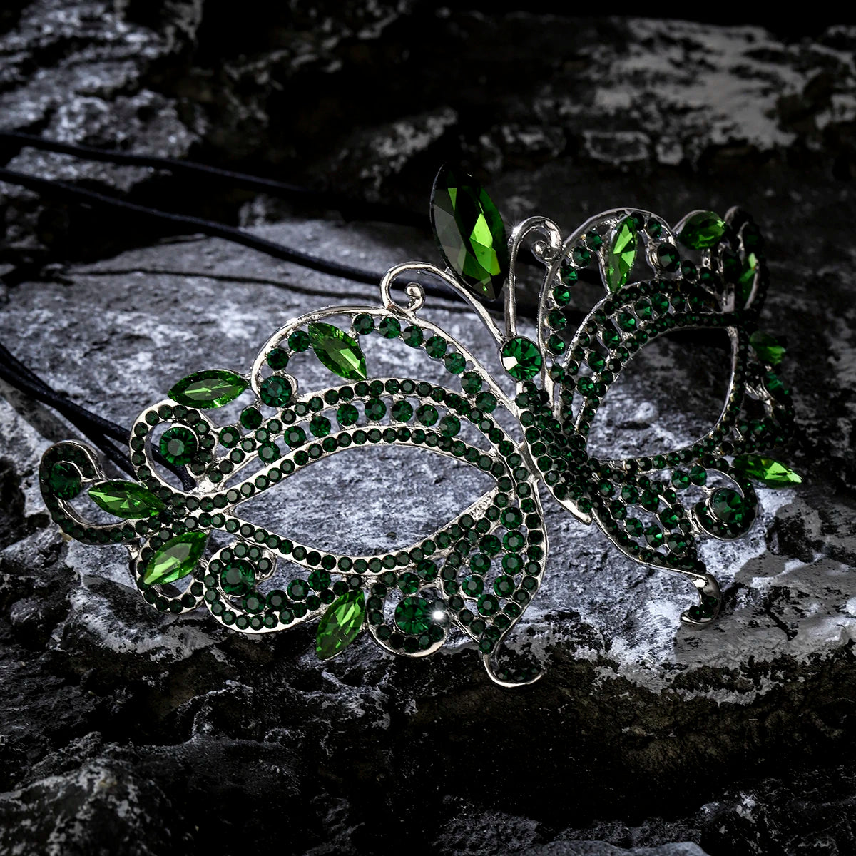 Halbgesichtsmaske Schmetterling Strass - Maskerade, Halloween & Party