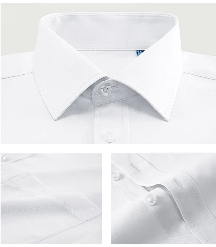 Herrenhemd Klassisch Langarm Regular Fit Formell Business Büro Weiß Einfach Elegant Casual – Trendiges Hemd | Premium Herrenmode