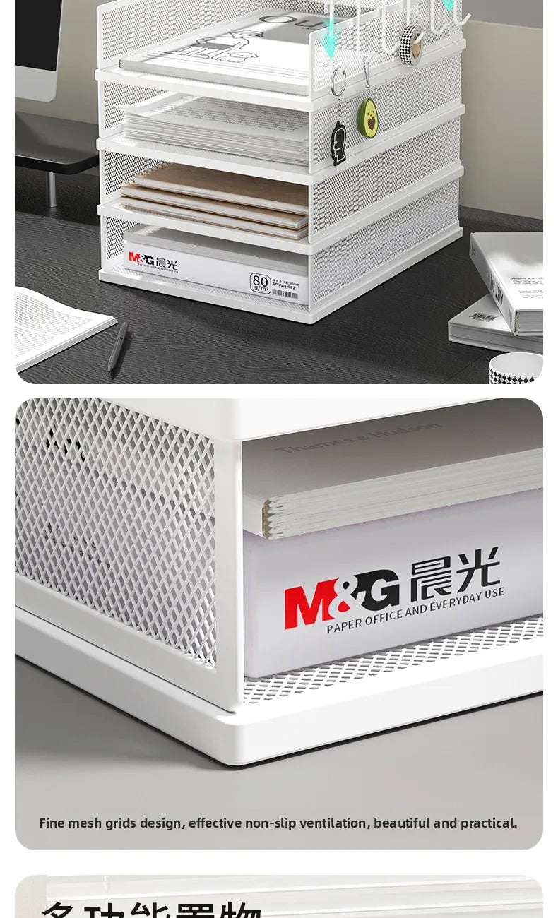 Trieur Courrier Métal 4 Niveaux Empilable – Organisateur Bureau Maison Documents Grille