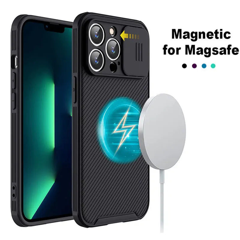 Coque Slide Protection Objectif Magnétique Magsafe – iPhone 16 15 14 13 12 11 Pro Max